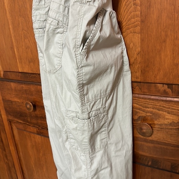 Motherhood Maternity Cargo Cotton/Spandex Khaki Over Bump Maternity Tab Pants L - Picture 7 of 8